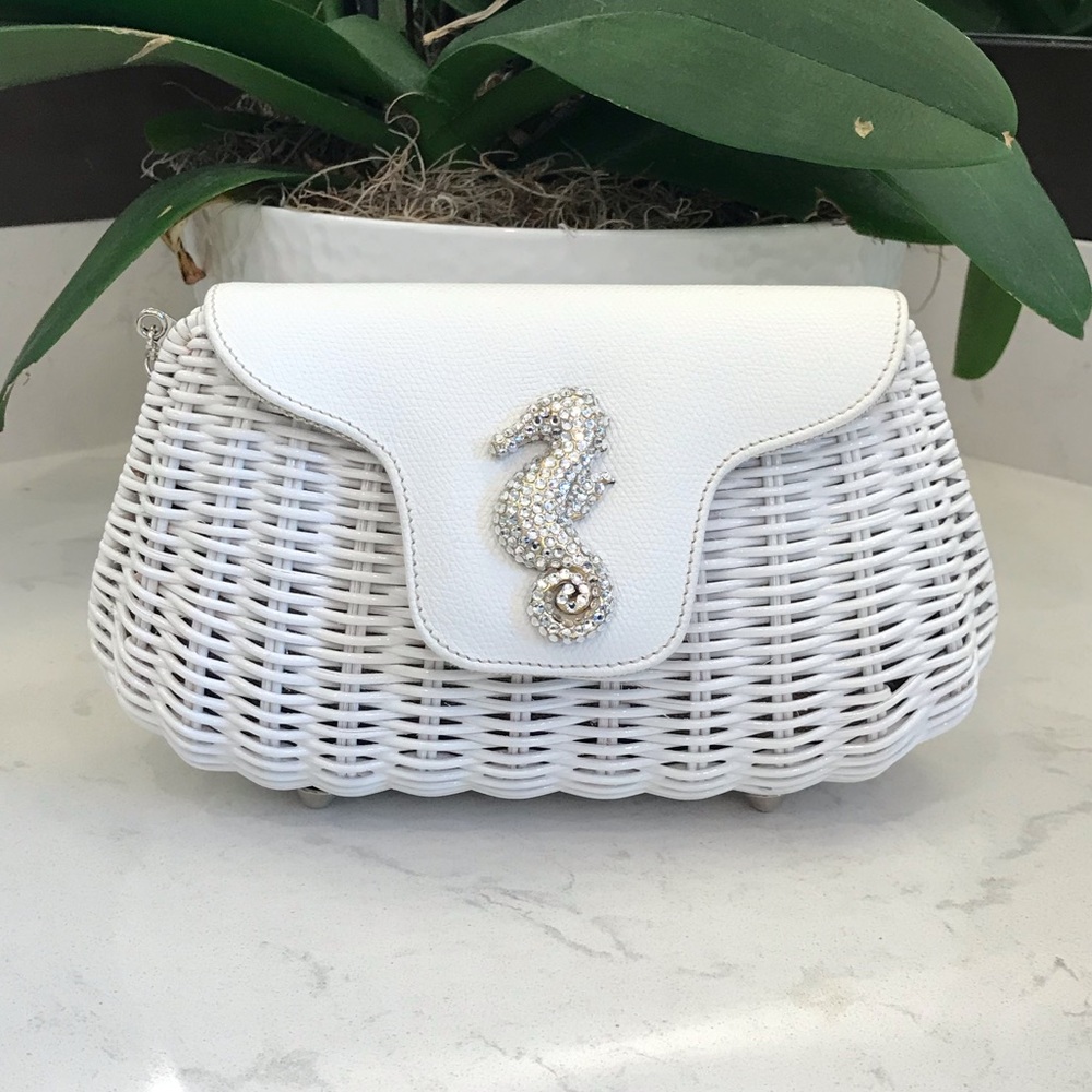 ELIZA GRAY HANDBAG WITH SWAROVSKI CRYSTAL SEAHORSE